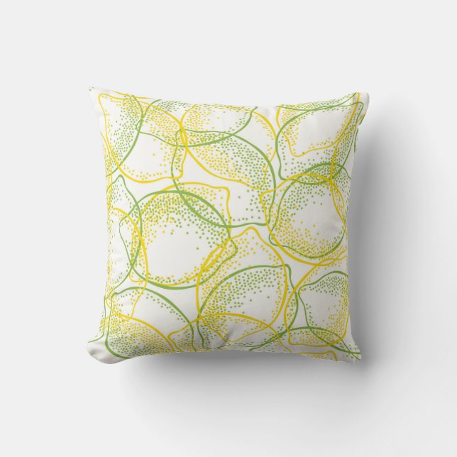 Lemons and Limes: Fresh Pattern. Cushion (Front)