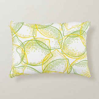 Lemons and Limes: Fresh Pattern. Decorative Cushion