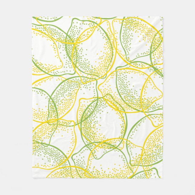 Lemons and Limes: Fresh Pattern. Fleece Blanket (Front)