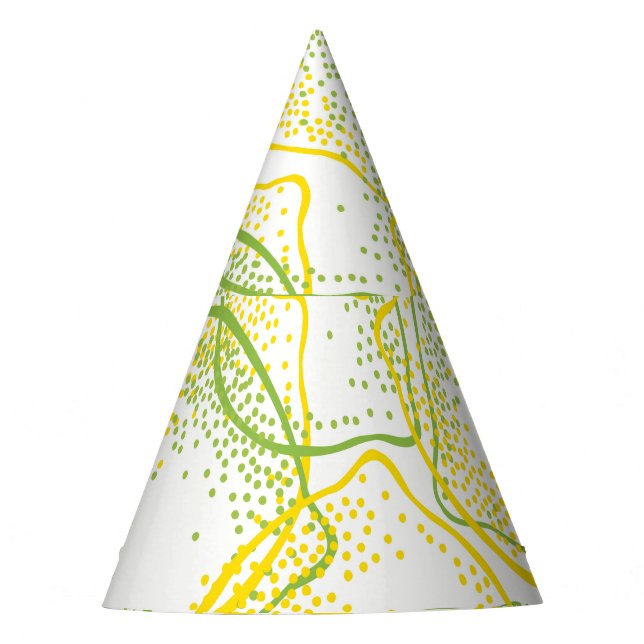 Lemons and Limes: Fresh Pattern. Party Hat (Front)