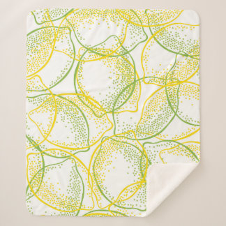 Lemons and Limes: Fresh Pattern. Sherpa Blanket