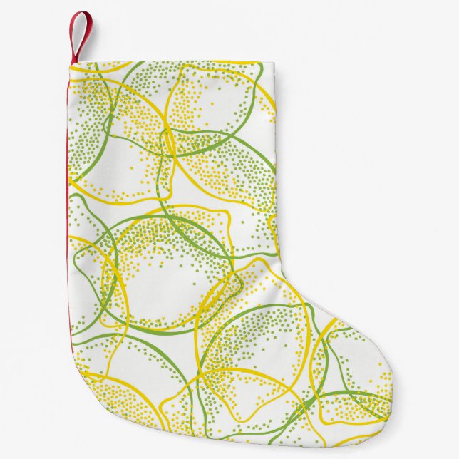 Lemons and Limes: Fresh Pattern. Small Christmas Stocking (Front)