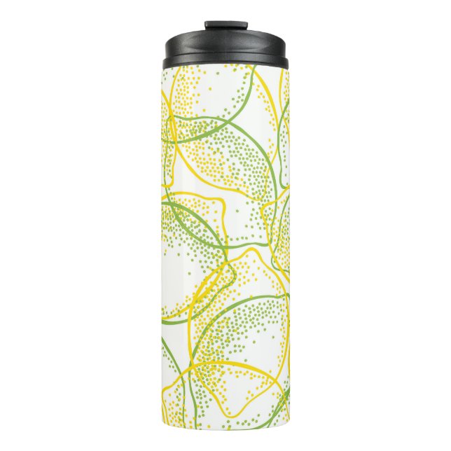 Lemons and Limes: Fresh Pattern. Thermal Tumbler (Front)