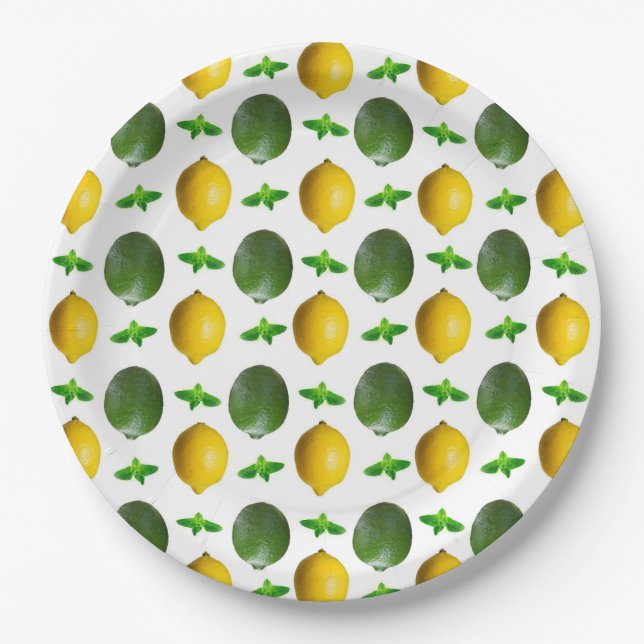 Lemons and Limes Paper Plates (Front)