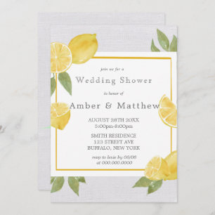 Lemons and Linen Watercolor Wedding Shower