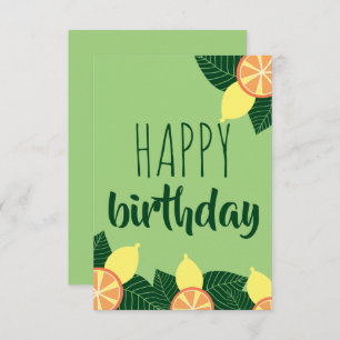 Lemons and oranges happy birthday card
