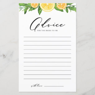 Lemons and Oranges Summer Bridal Shower Advice