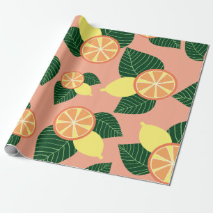 Lemons and oranges wrapping paper