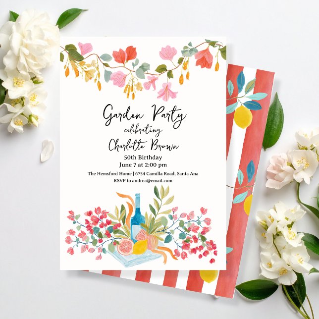 Lemons and Wine Birthday Invitation (Creator Uploaded)