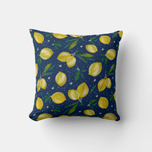 Lemons & Argyle, Reversible Throw Pillow