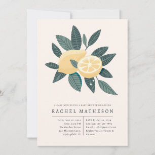 lemons baby shower invitation