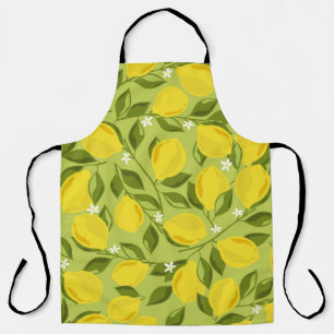 Lemons background. Hand drawn overlapping backdrop Apron
