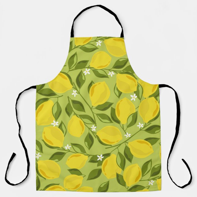 Lemons background. Hand drawn overlapping backdrop Apron (Front)
