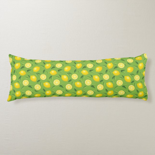 Lemons Background Pattern Body Cushion (Front)