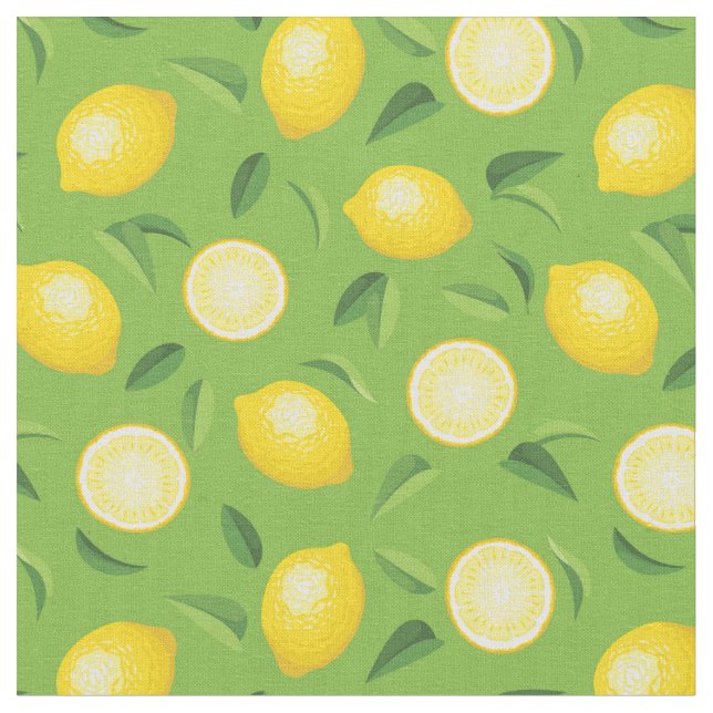 Lemons Background Pattern Fabric (Close Up)