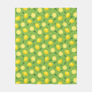 Lemons Background Pattern Fleece Blanket