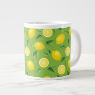 Lemons Background Pattern Large Coffee Mug