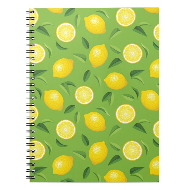 Lemons Background Pattern Notebook (Front)