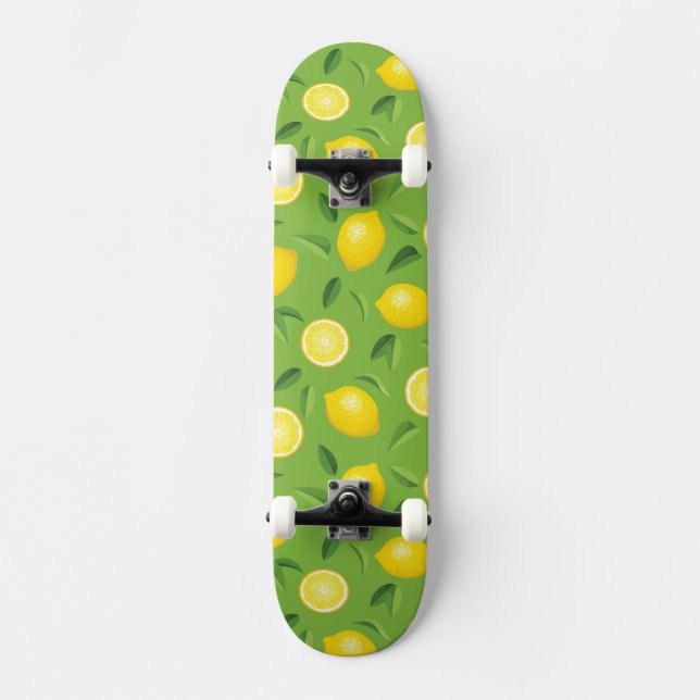 Lemons Background Pattern Skateboard (Front)