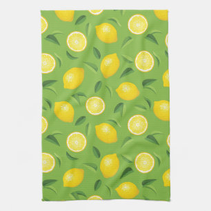 Lemons Background Pattern Tea Towel