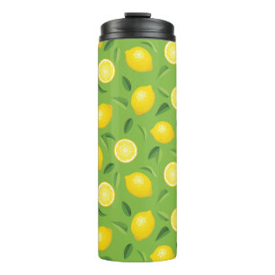 Lemons Background Pattern Thermal Tumbler