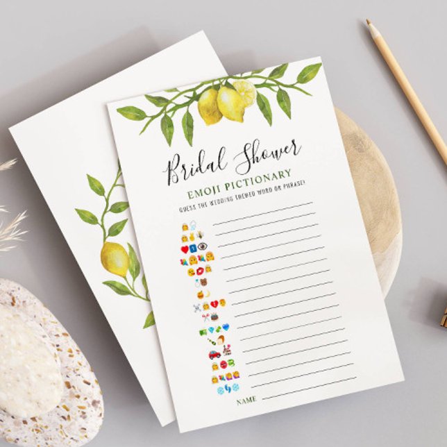 Lemons Blossom Greenery Bridal Shower Game Card (Creator Uploaded)