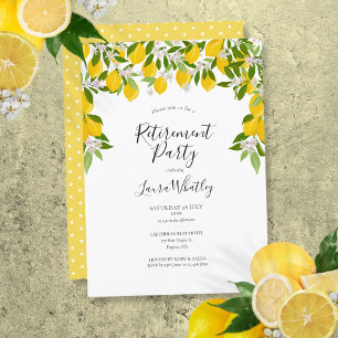 Lemons Blossom Greenery Floral Retirement Party Invitation