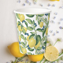 Lemons Blue Butterflies Botanical Baby Shower