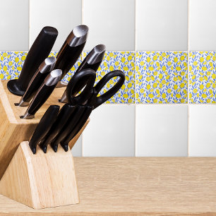 Lemons Blue Mediterranean Ceramic Tile