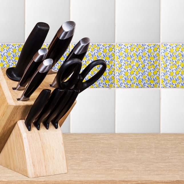 Lemons Blue Mediterranean Ceramic Tile (Creator Uploaded)