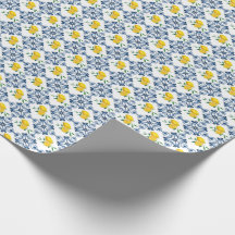 Lemons & Blue Moroccan Tile Pattern