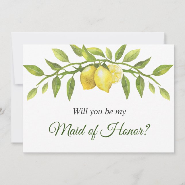 Lemons  Bridal Party Proposal Invitation card (Front)