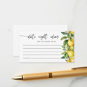 Lemons Bridal Shower Date Night Ideas Game Enclosure Card