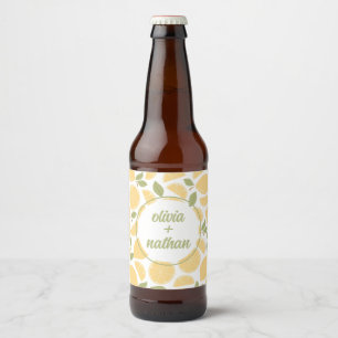 Lemons Bridal Shower or Wedding Personalised Beer Bottle Label