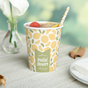 Lemons Bridal Shower Personalised Paper Cups