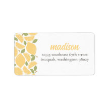 Lemons Bridal Shower Return Address Label