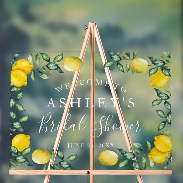 Lemons Bridal Shower Welcome sign Acrylic Sign (Neutral)