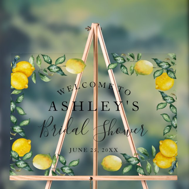 Lemons Bridal Shower Welcome sign Acrylic Sign (Neutral)