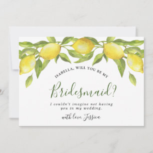 Lemons Bunch Will You Be My Bridesmaid Invitation