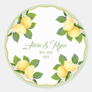 Lemons Citrus Fruit Botanical Classic Round Sticker