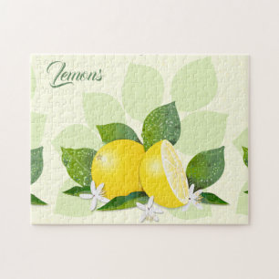 Lemons Citrus Fruit Botanical Floral Garden Jigsaw Puzzle