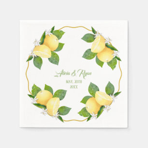 Lemons Citrus Fruit Botanical Napkin