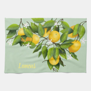 Lemons Citrus Fruit Botanical Tea Towel
