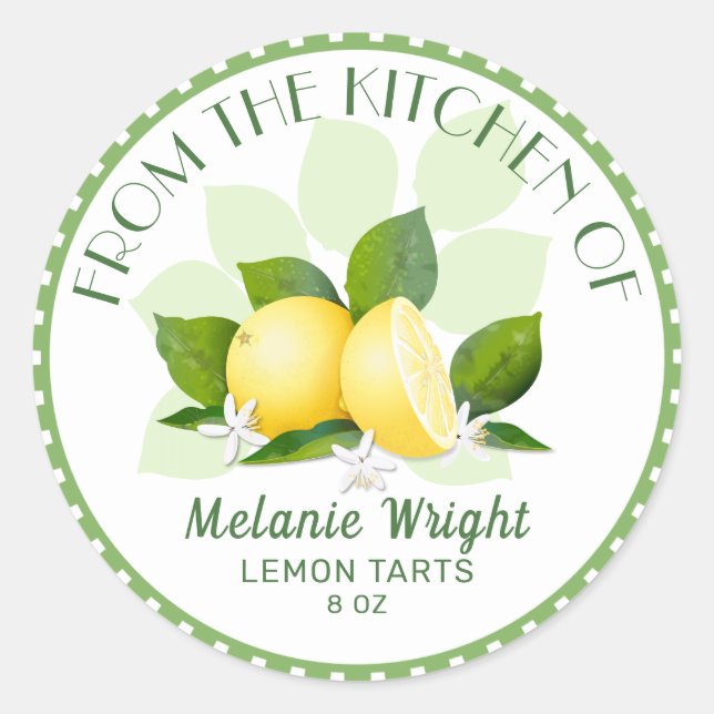 Lemons Citrus Fruit Canning Classic Round Sticker (Front)