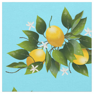 Lemons Citrus Fruit Floral Fabric