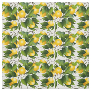 Lemons Citrus Fruit Floral Fabric