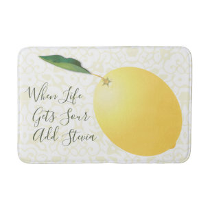 Lemons Citrus Fruit Funny Quote Bath Mat
