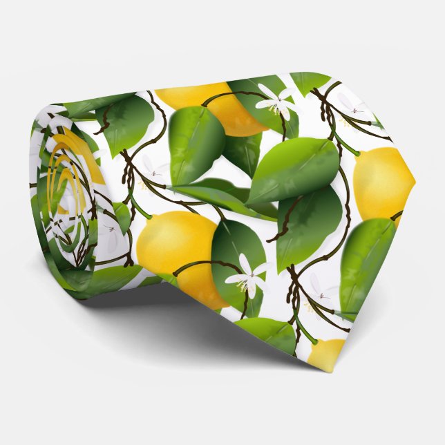Lemons Citrus Fruit Summer Tie (Rolled)