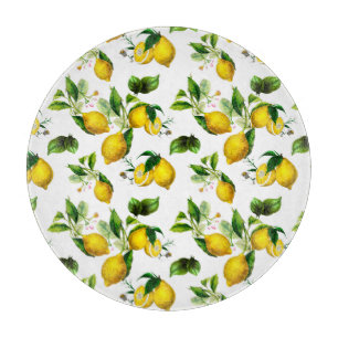 Lemons,citrus,mediterranean art   cutting board