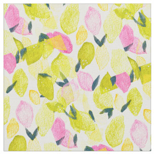 Lemons cute watercolor fabric